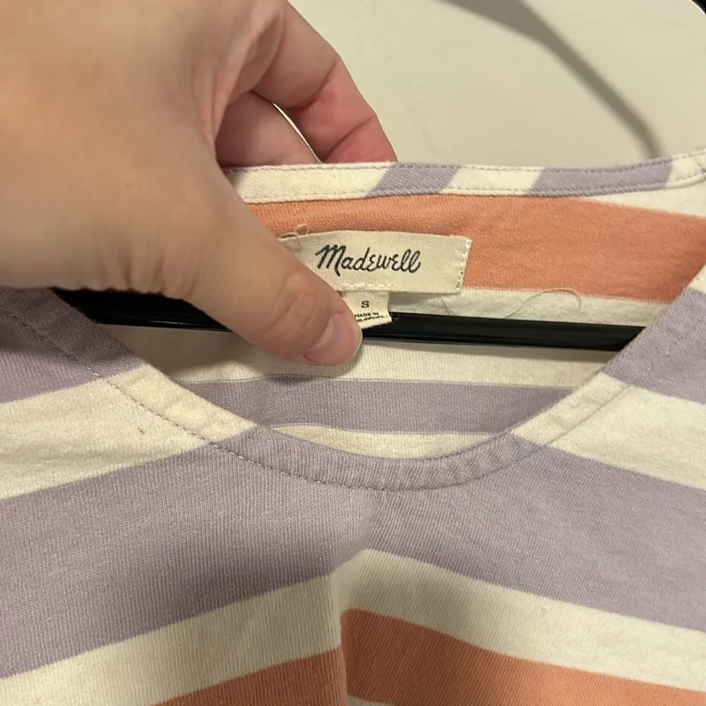 Madewell 100% Cotton Fairhaven Striped Blouse Bell Sleeve Cottagecore Boho Sz S - Image 3