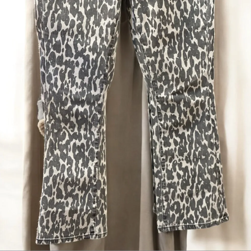 Paige Rosie HW Women’s Poppy Leopard Slim Crop Flare  High Rise Jeans - Image 7