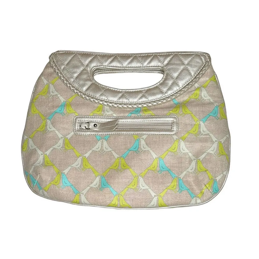 Vera Bradley Boardwalk Quilted Faux Leather Birds Sittin In A Tree Clutch Purse - Image 3