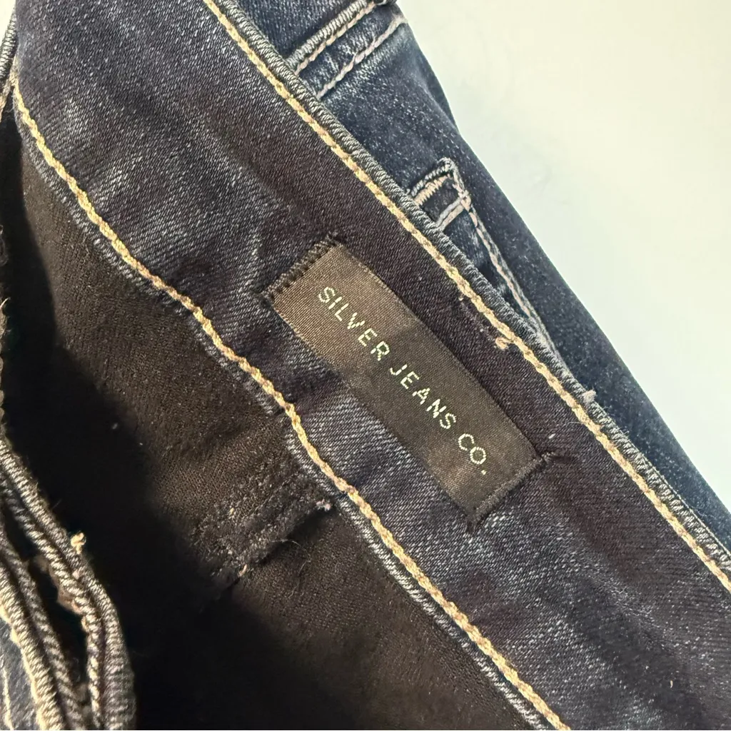 Silver‎ Jeans Suki Bootcut Dark Wash Button Fly Mid-Rise 25x33 - Image 5