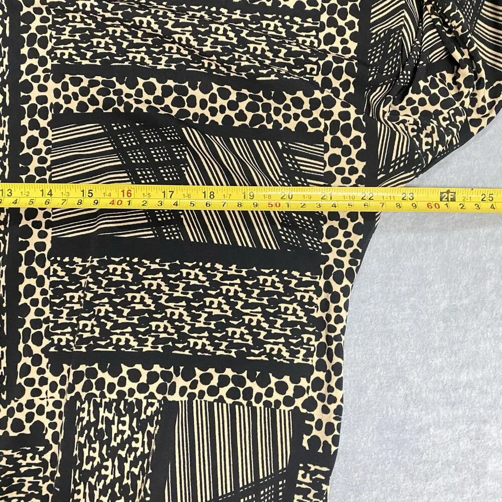 Liz & Co Women’s Medium Top Blouse Geometric 3/4 Dolman Sleeve Art To Wear Artsy - Image 8