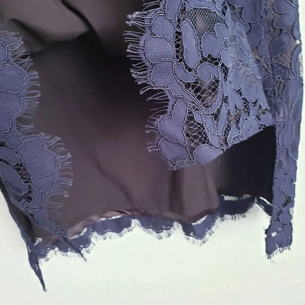 Eliza‎ J Navy High Neck Lace Sheath Dress - Image 7