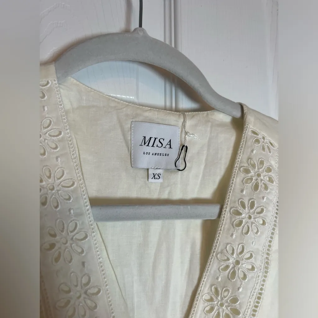 MISA Los Ángeles Cicely Dress in Cream Eyelet - Image 6