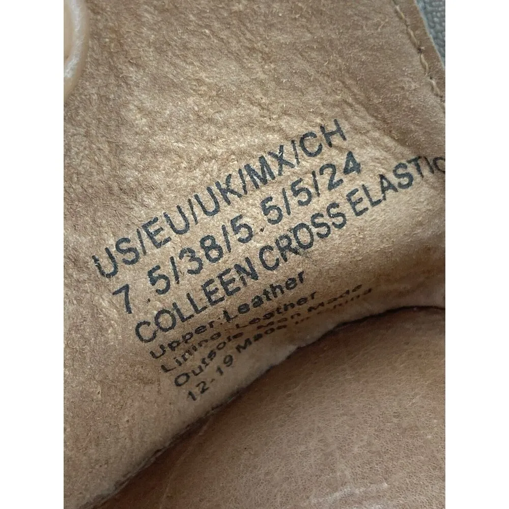 Gentle Souls Coleen Cross Elastic Espadrille Shoes Womens 7.5 Beige Leather Heel - Image 10