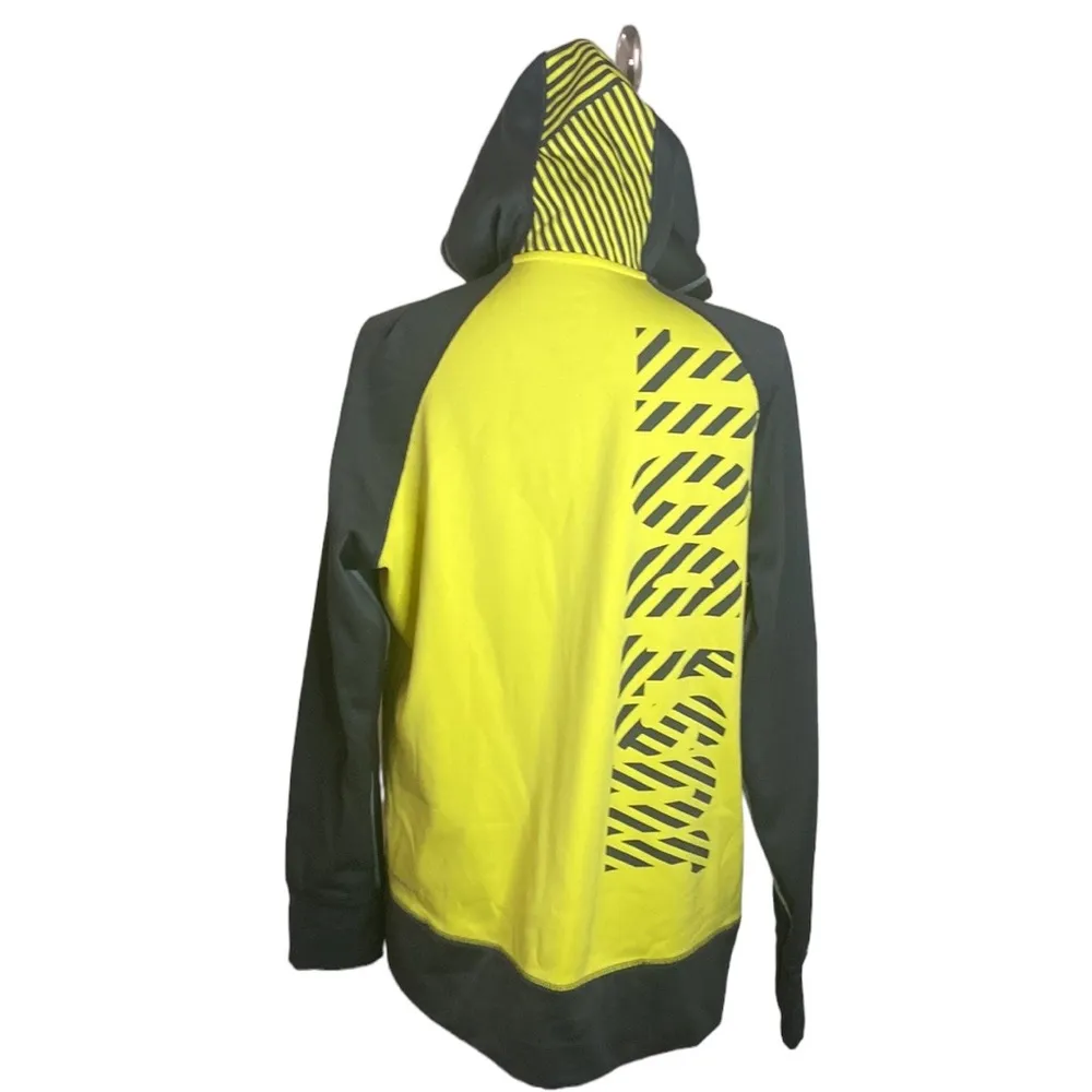 Nike Just Do It spell out therma-fit zip athletic hoodie yellow and gray size XL - Image 2