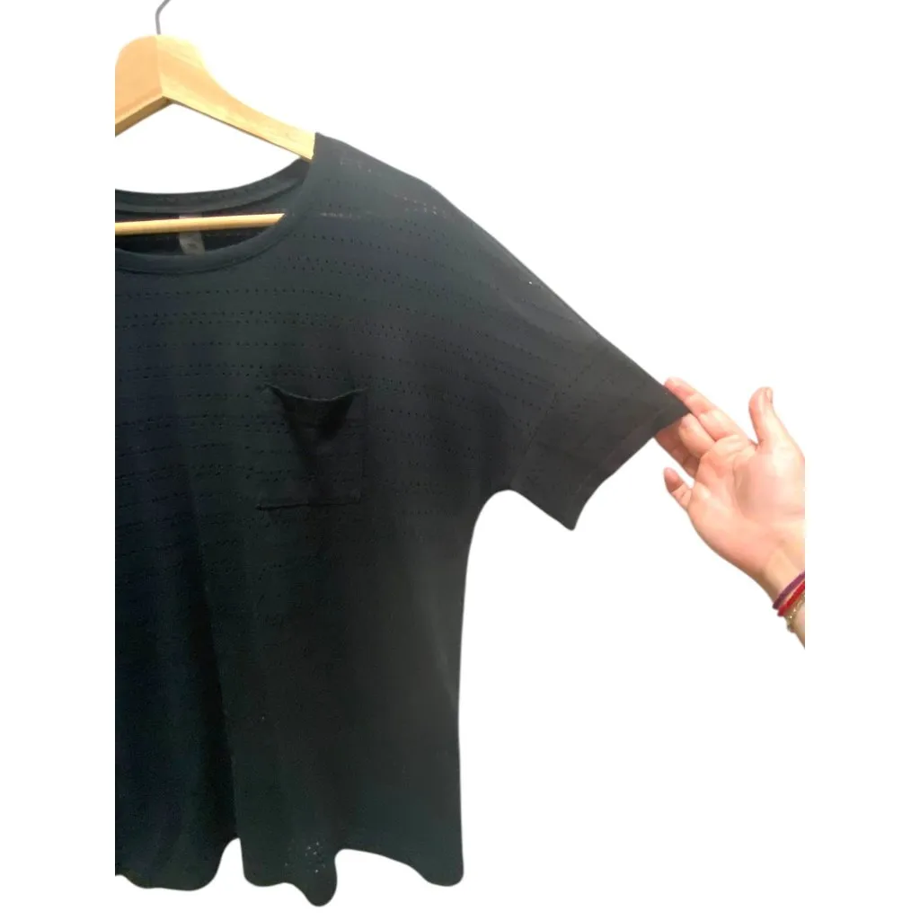 Beyond Yoga Eyelet Tee Shirt Black Size M - Image 8