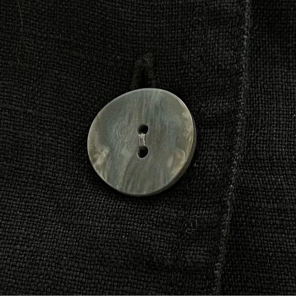 J. Jill 100% Linen Black‎ Button up Jacket Size Medium Petite MP Black - Image 7