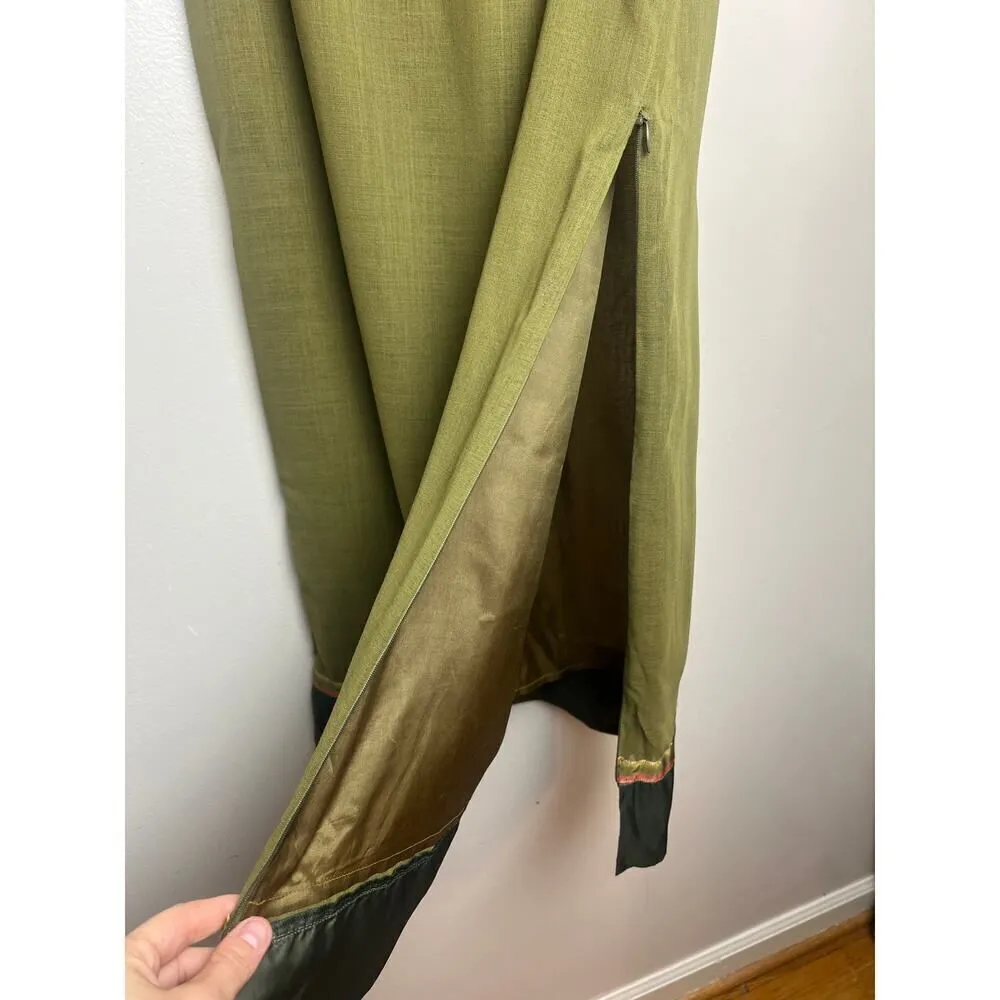 VTG. PINKO Green Skirt Sz. 8 - Image 3