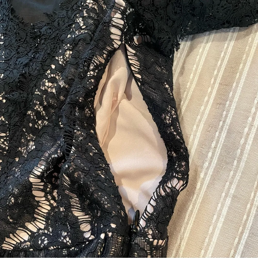 Dolce Vita Black Eyelash Lace Cutout Mini Dress Extra Small Size XS - Image 9