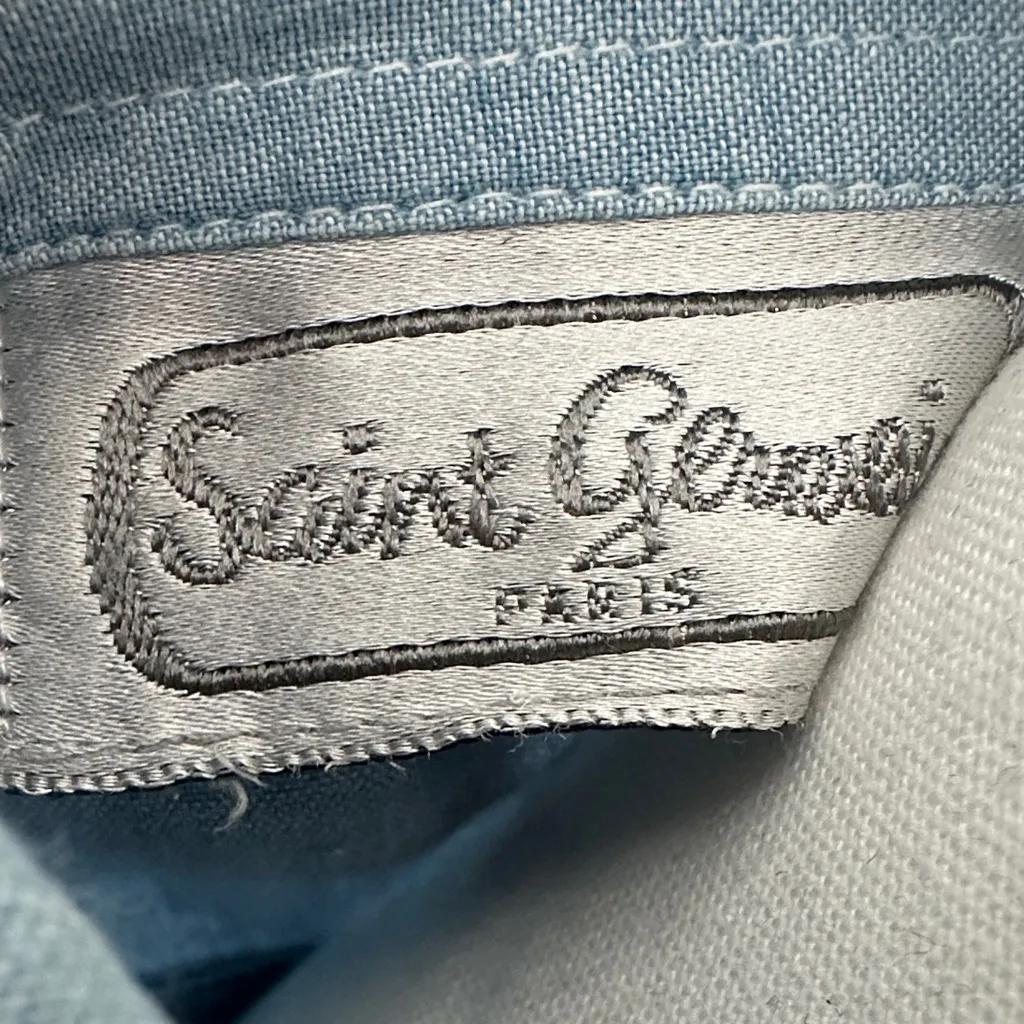 Chic Light Blue Studded Women's Blouse Size L - Image 2