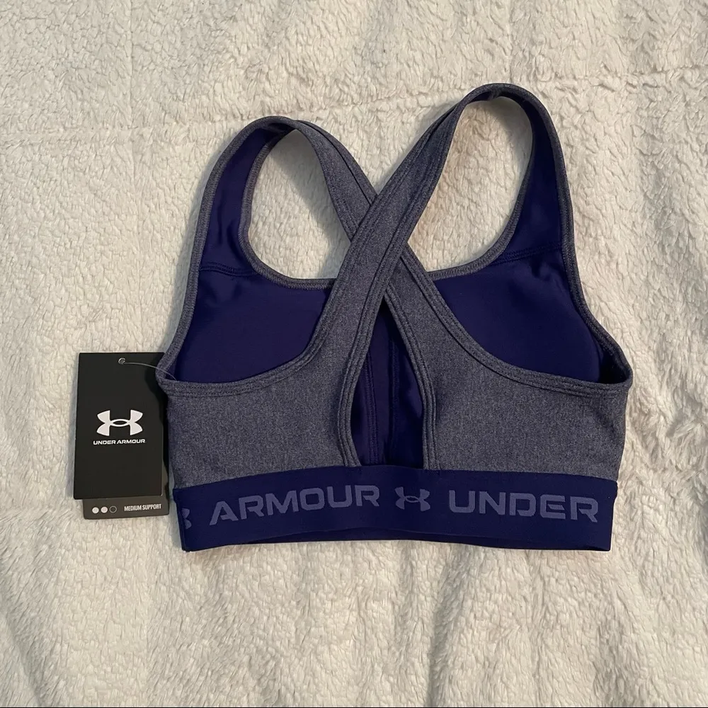 Under Armour Crossback Mid Heather Sports Bra - Image 3