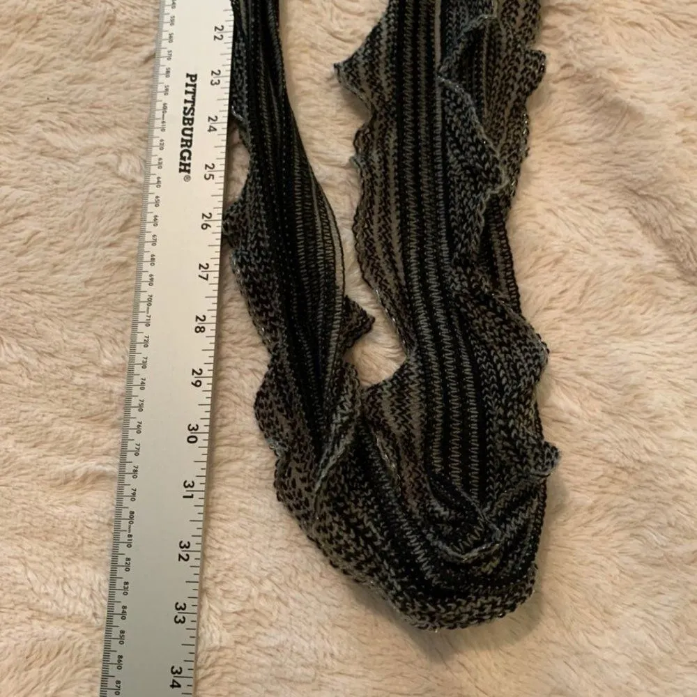 🍁3/$18 Infinity SCARF‎ SCARVES black grey ruffle DDA - Image 4