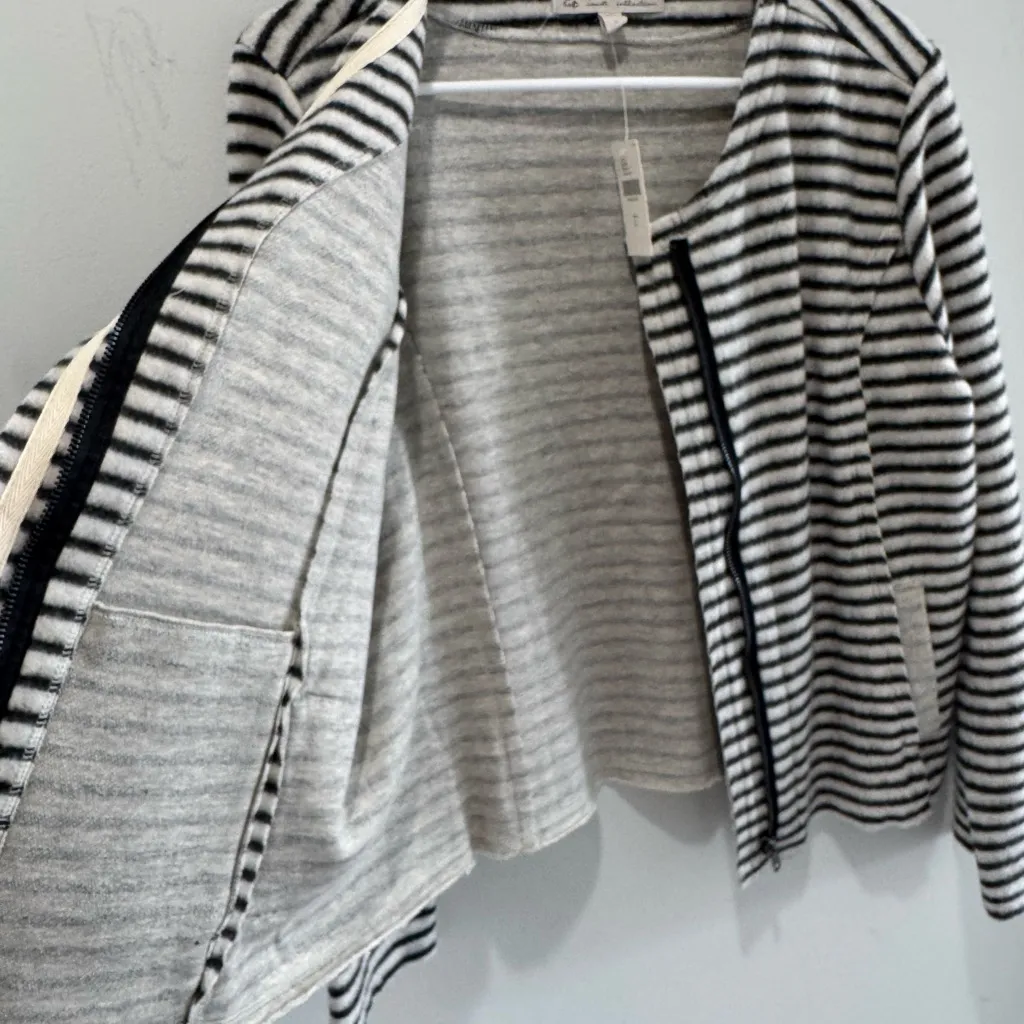 Dolan anthropology Left Coast black & ivory knit jacket sz L Preppy classic Size L - Image 12