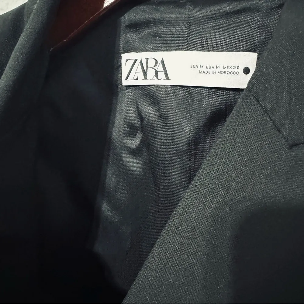 Zara Bloggers Favorite Black Double Breasted Cropped Wool Blend Blazer Sz‎ M - Image 16