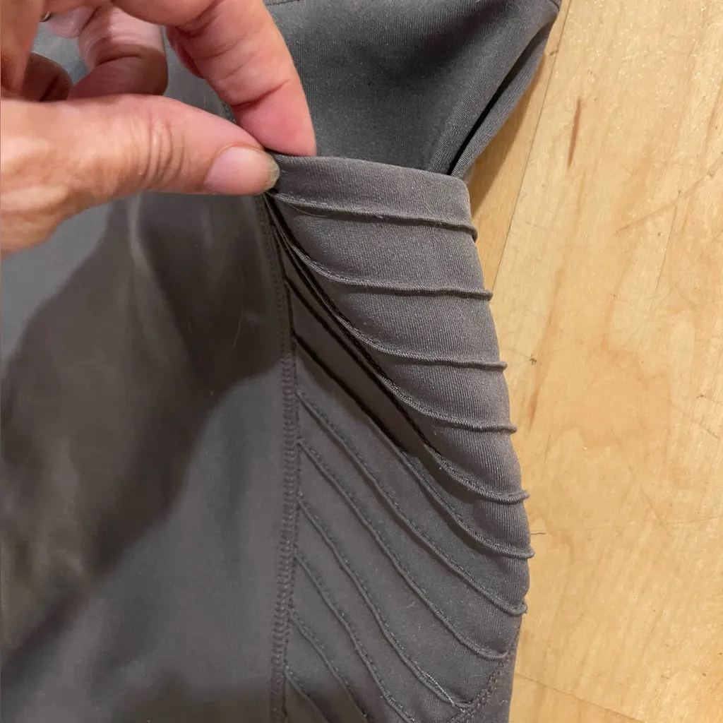 Nicole Miller Sport Leggings Gray Grey Pockets Pleats 3X athletic yoga pants - Image 3