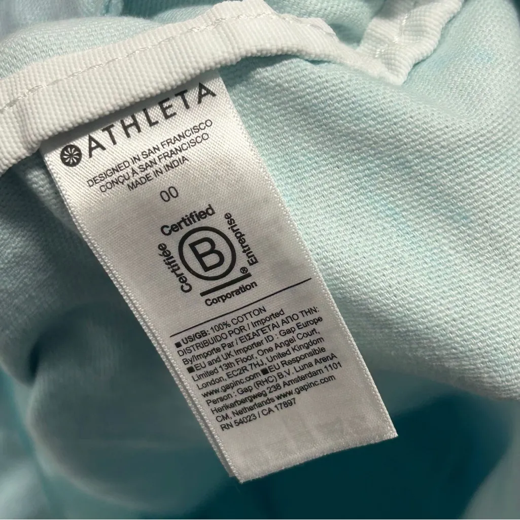 Athleta  Large Canvas Blue Gradient Ombré Tote Shoulder Bag Purse - Image 4