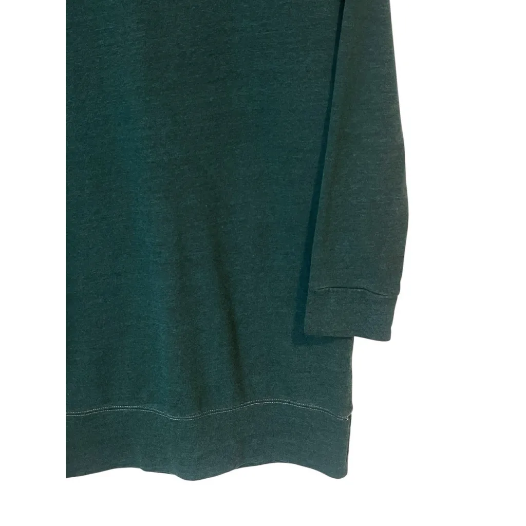 Monrow Classic Sweater Dress Womens Large Forrest Green Long Sleeve Jersey Knit - Image 5