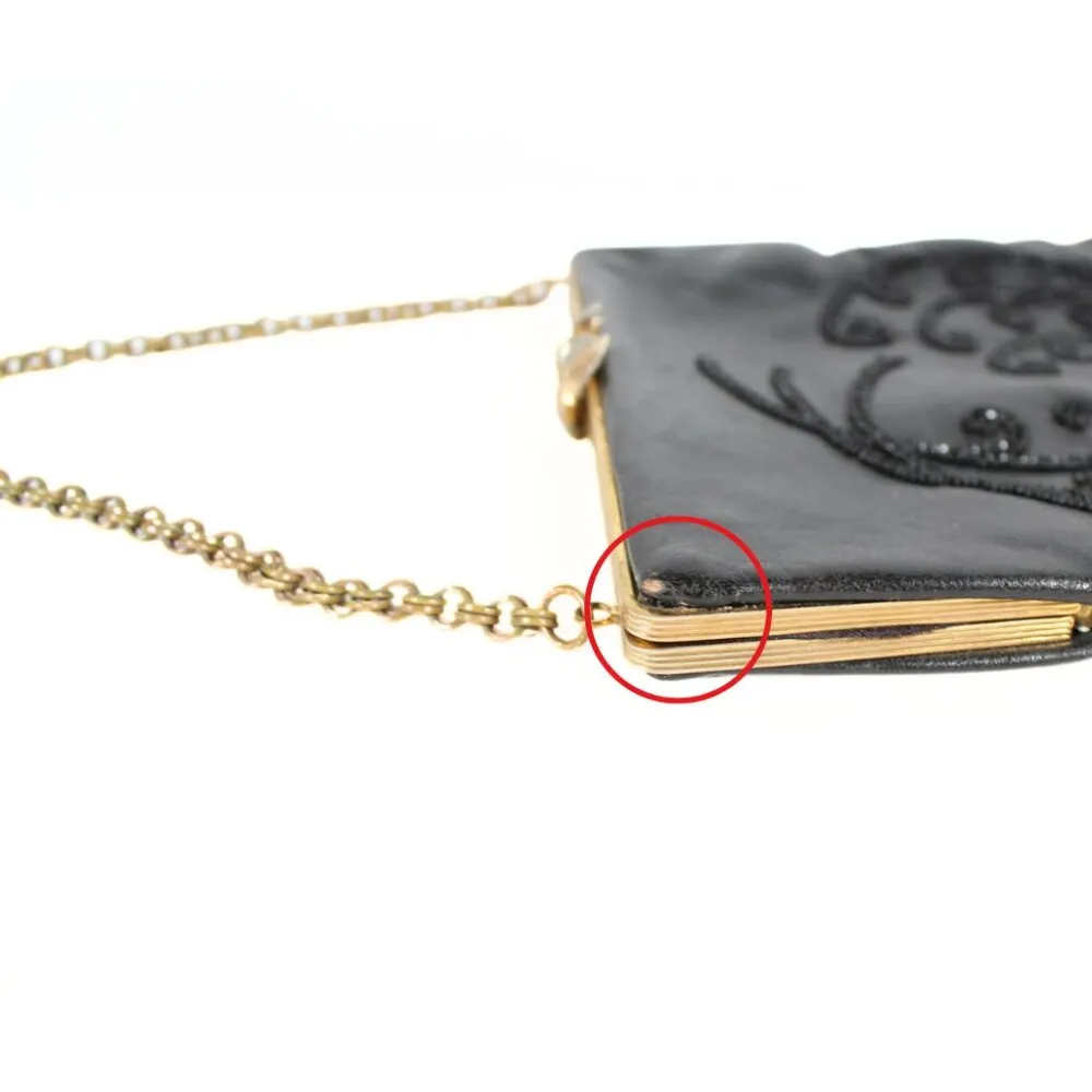 Rare Vintage Walborg Belgium Black Beaded Evening Bag Art Deco - Image 7