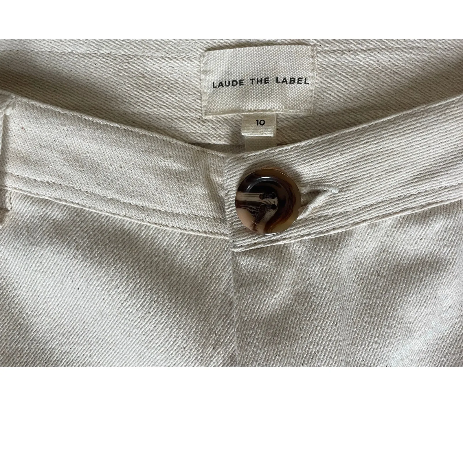 Laude the Label Camp High Rise Straight Leg Pants in Bone Cream Size 10 - Image 5