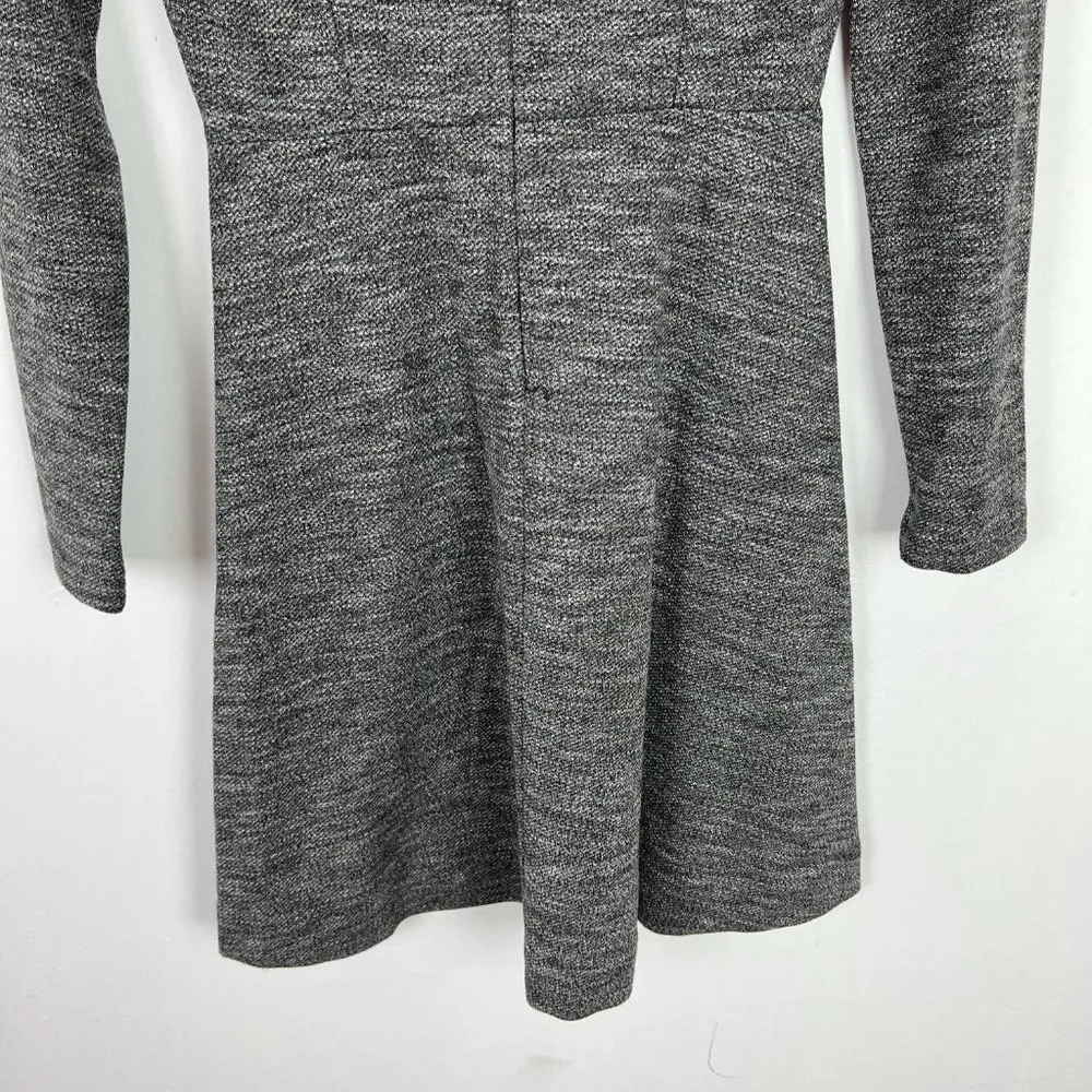 Madewell Bridgewalk V-Neck Dress Long Sleeve Charcoal Gray Size 0 EUC D1862 - Image 10