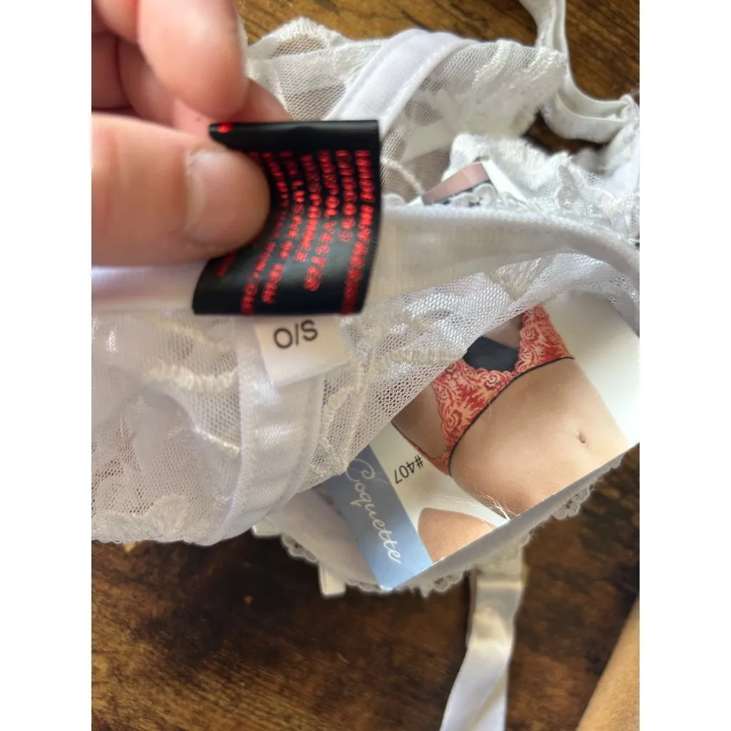 NWT La Petite Coquette White Garter Belt Size undefined - Image 7