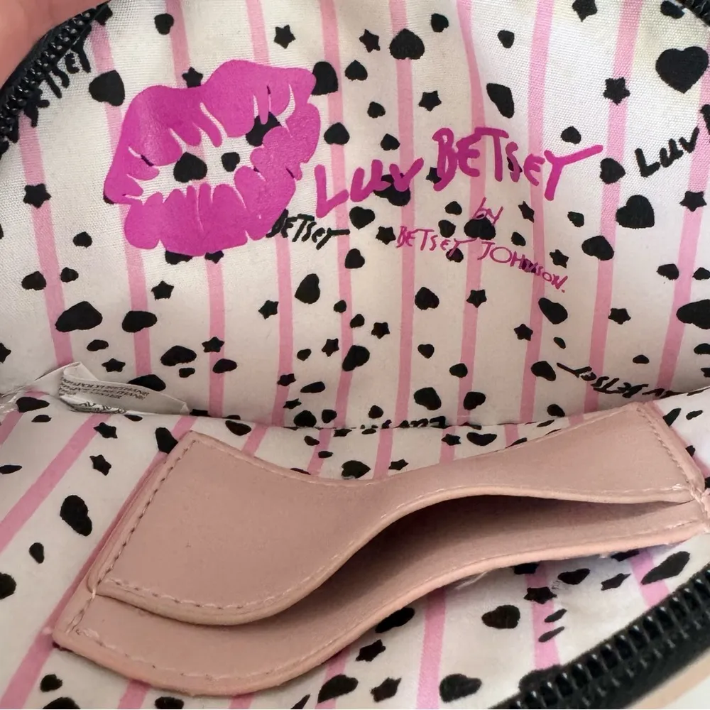 Betsey Johnson Luv Cat Kitten Wristlet Coin Purse Pink Glitter Sunglasses - Image 6