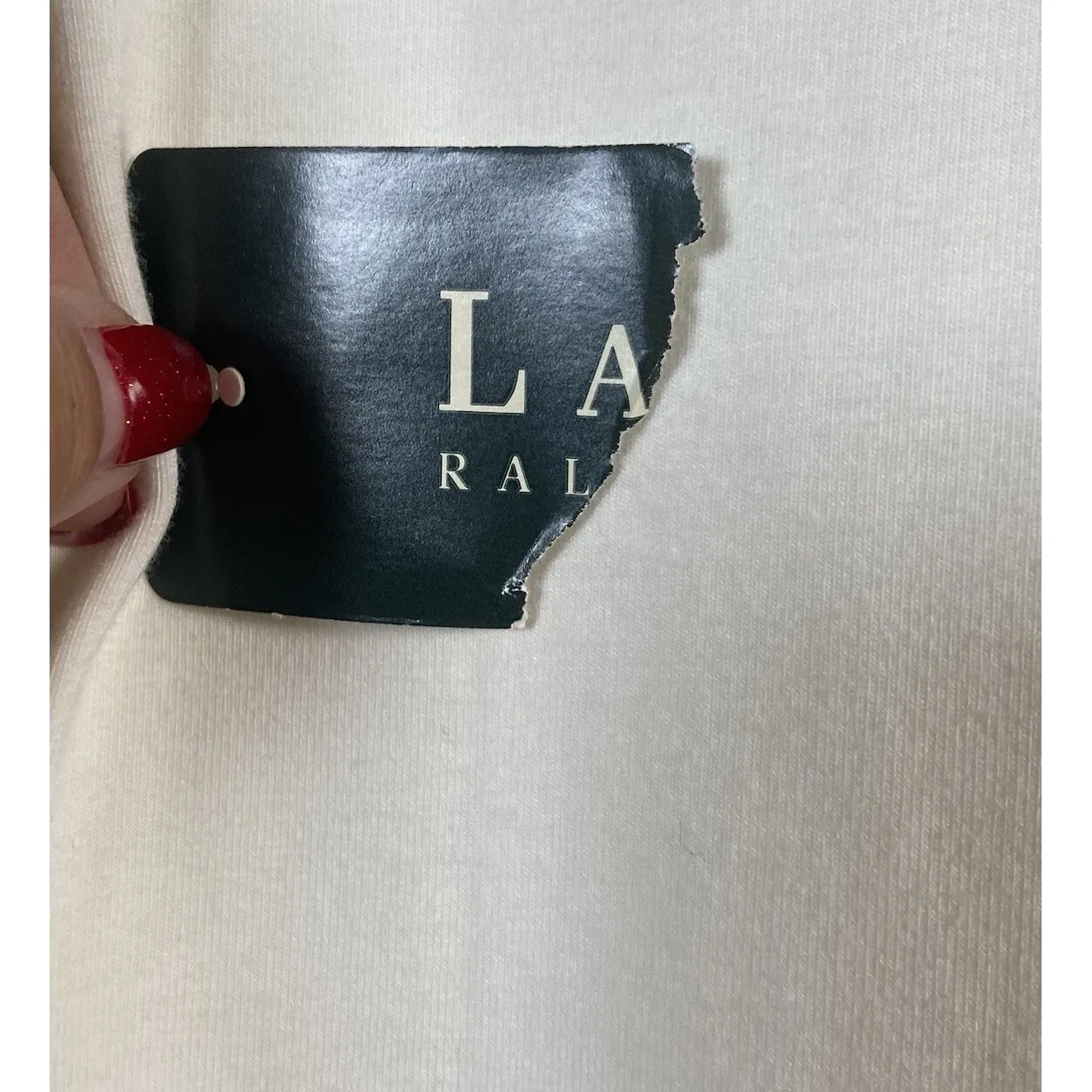 Lauren Ralph Lauren Kauai Tie Top Blouse Ivory White Size Large Resortwear Shirt - Image 4