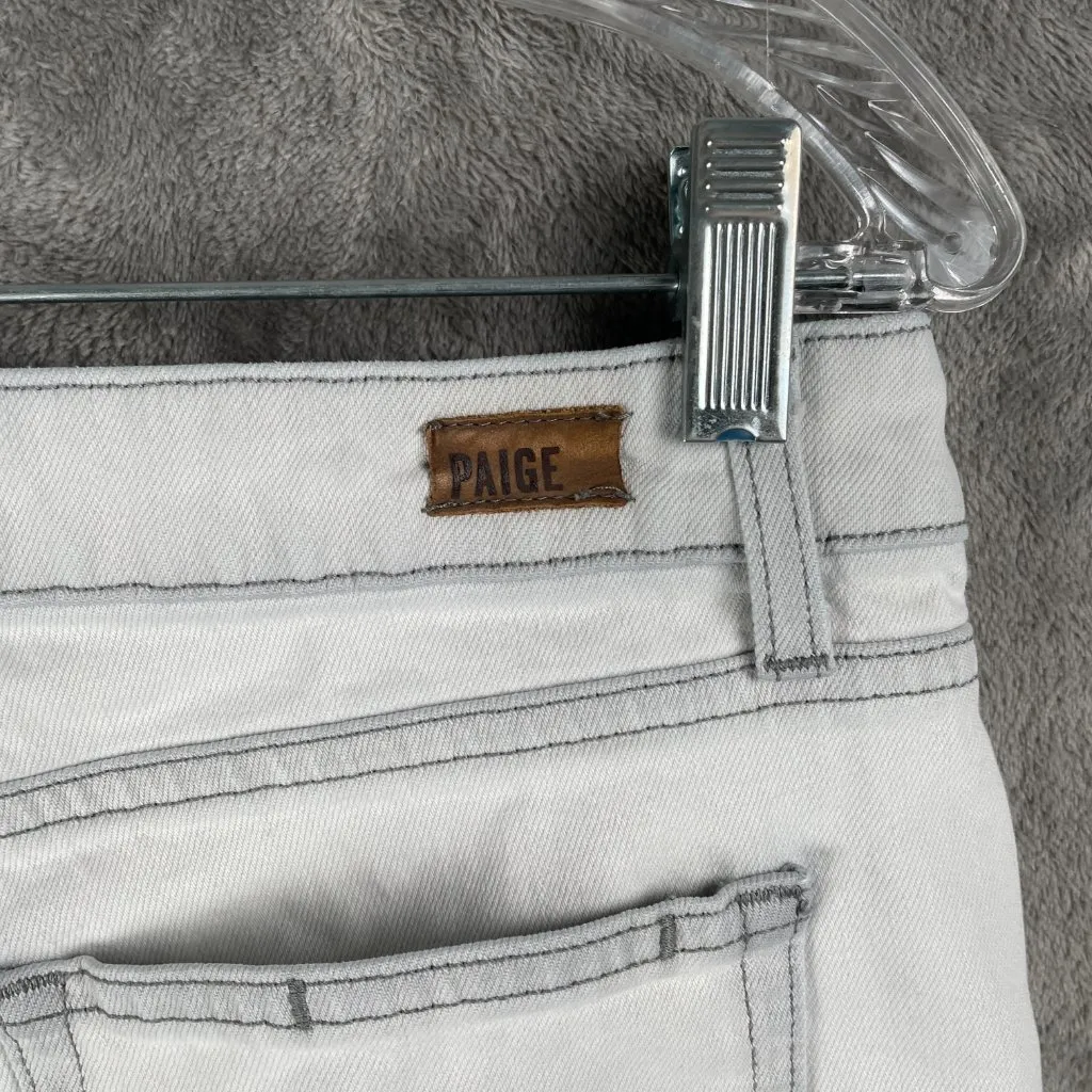 PAIGE Keira Short Women’s 28 Light Wash Frayed Hem Denim Shorts Y2K Chic - Image 5