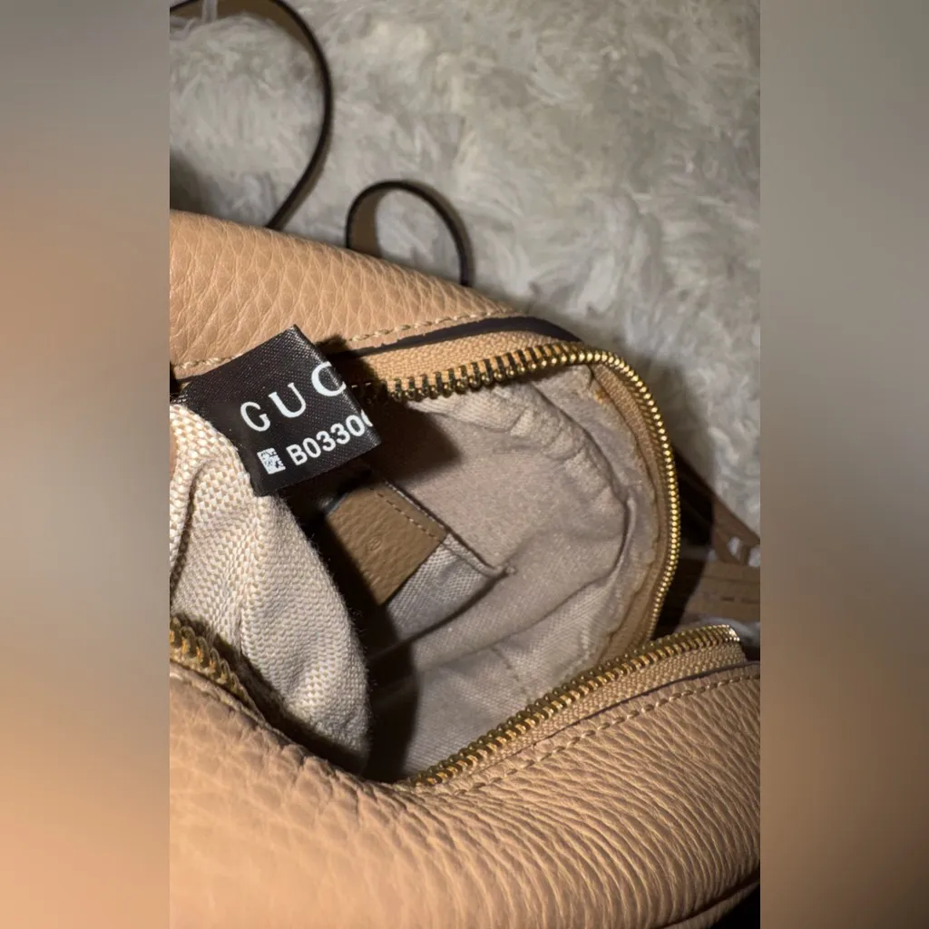 Gucci SOHO Disco Camelia cross body Bag In Brown Pebbled Leather - Image 8