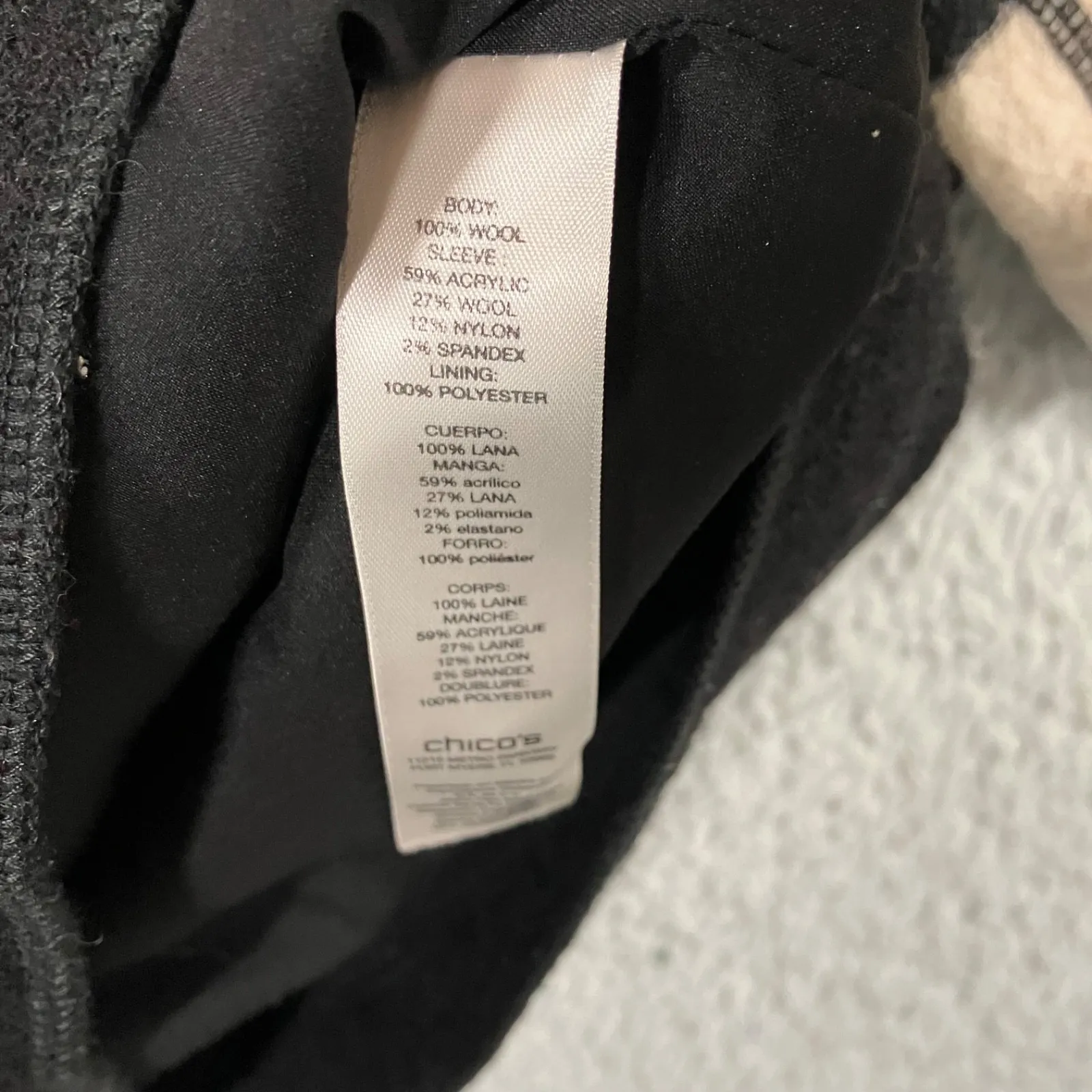 Chicos Wool Jacket Women 3 Neutral Academia Chic Lagenlook Casual US‎ 16 18 - Image 9