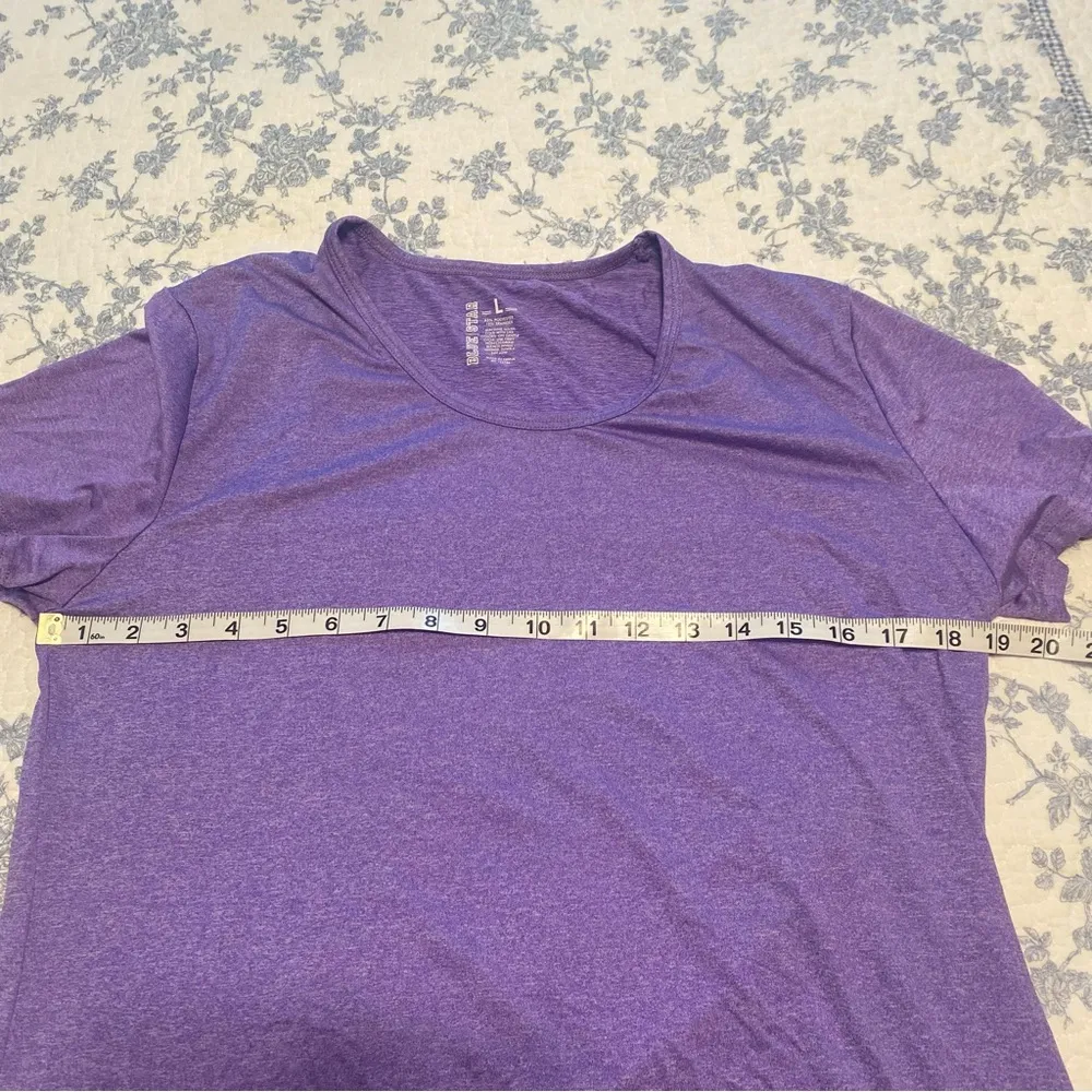 Blue Star Purple Short Sleeve Active Exercise Top Size Large - Image 4