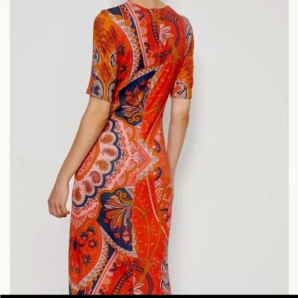 Anthropologie Farm Rio Orange Tropical Giannina Knit Midi Dress Plus Size 1X - Image 8