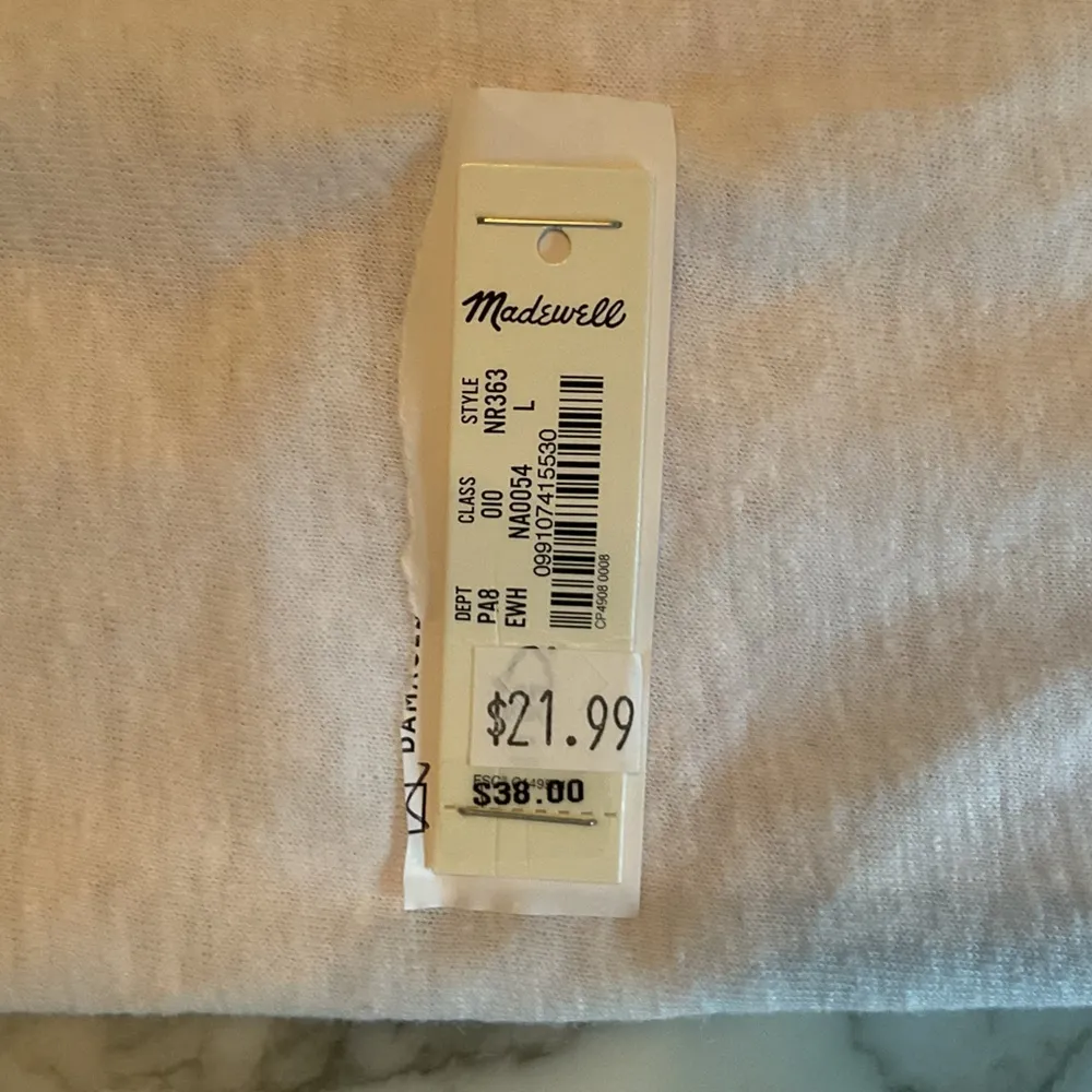 New Madewell Knotted-Strap Tank Eyelet White Sz L hand washed retail dust off - Image 7