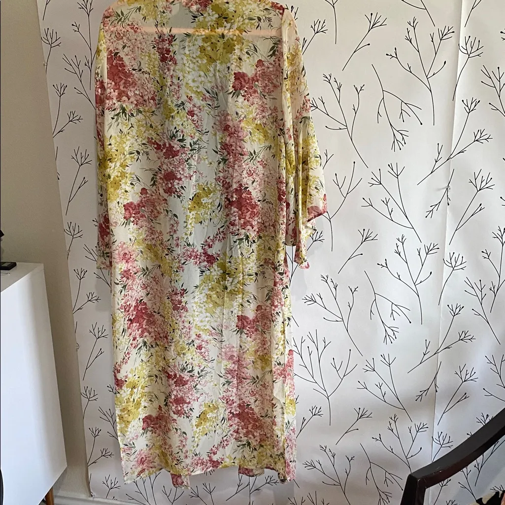 Umgee Floral Kimono Cardigan - Pink, Yellow, Cream - Image 2