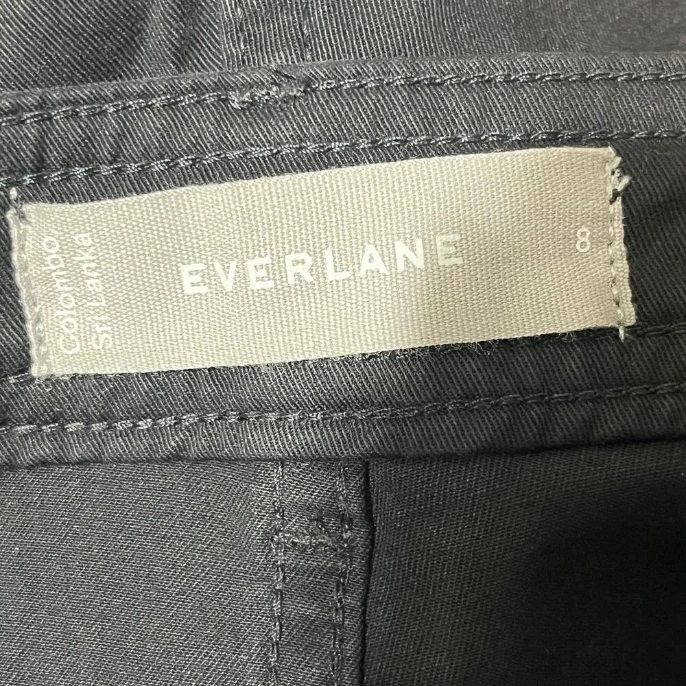 Everlane Women's Black The Lightweight Wide-Leg Crop Chino Cotton Pants Size 8 - Image 5