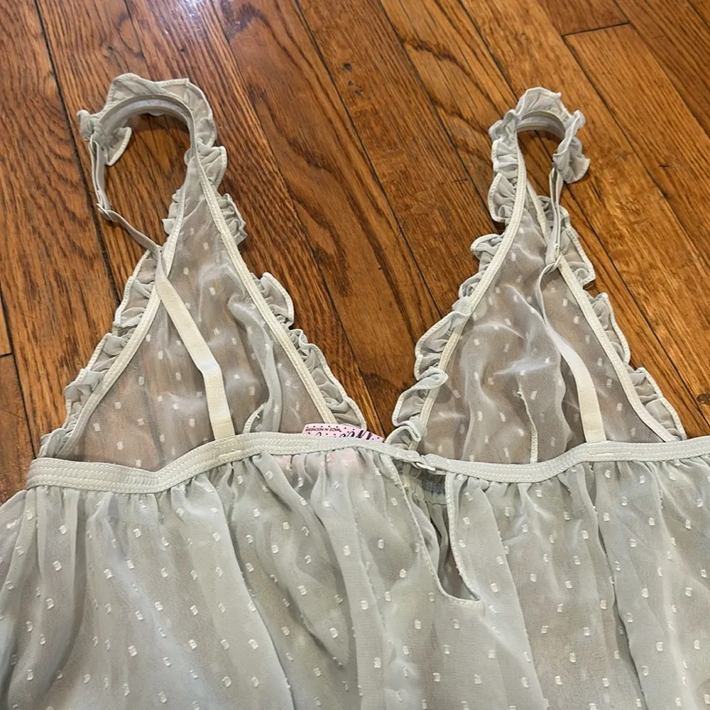 NWT Victorias Secret sexy little things mesh mint green camisole slip Swiss dot - Image 4