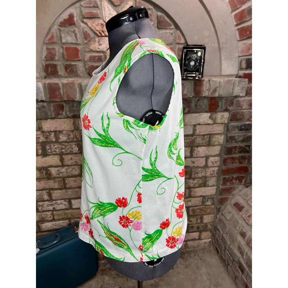 tank top floral green red yellow Size XL - Image 9