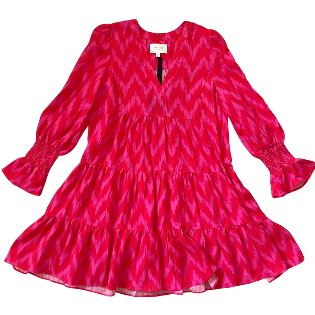 Tuckernuck Pomander Place Ikat Kenzo Mini Dress Hot Pink Size Medium - Image 6