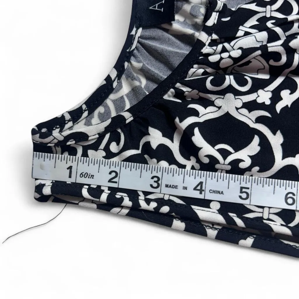 AUW Brand Sleeveless Black and White Abstract Boho Bohemian Flowy Blouse XL - Image 6