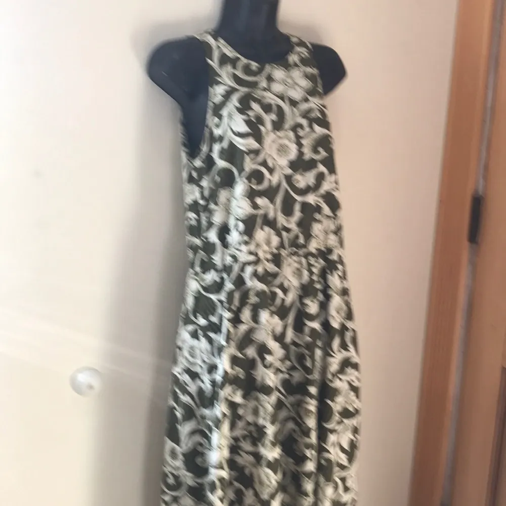 - Vintage paisley keyhole aline dress size 8 green Karen  m - Image 2