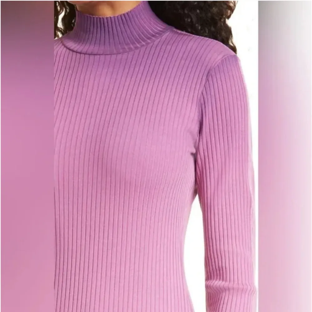 New Cotton Citizen Ibiza Tie Dye Turtleneck Ribbed Dress Lavender Mix Women's M - Image 5