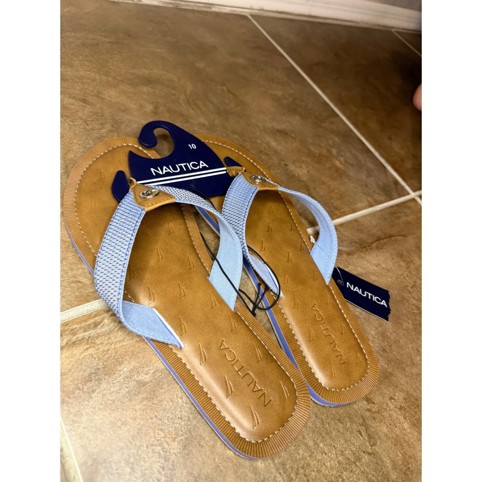 Nautica Women's Size 10 Flip Flops Sandals Thong Summer Beach Blue - Image 2