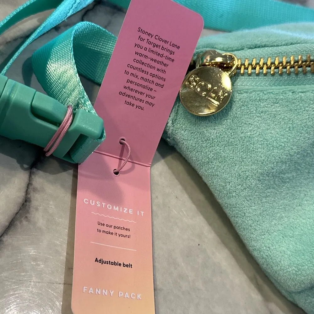 NEW STONEY CLOVER LN X Target Mint Green Fanny Pack Terrycloth Belt Hip Bag NWT - Image 4