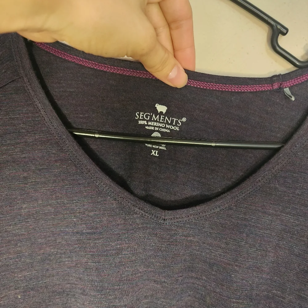 Seg'ments Ladies' Merino Wool Long Sleeve Tee Dark Purple Size XL - Image 2