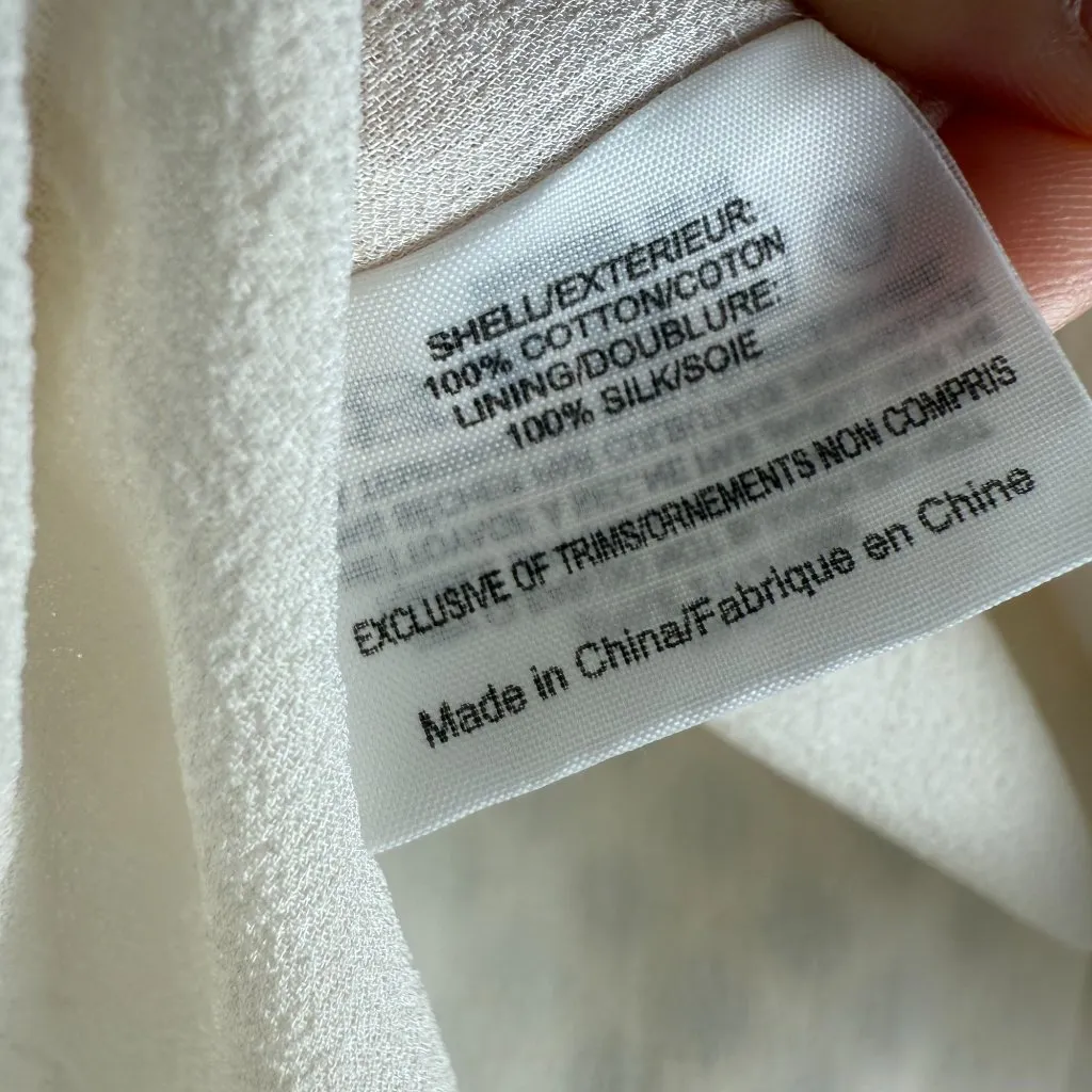 Tory Burch Alaina Skirt Silk Lattice Diamond Weave Ivory Cream Size 2 - Image 7