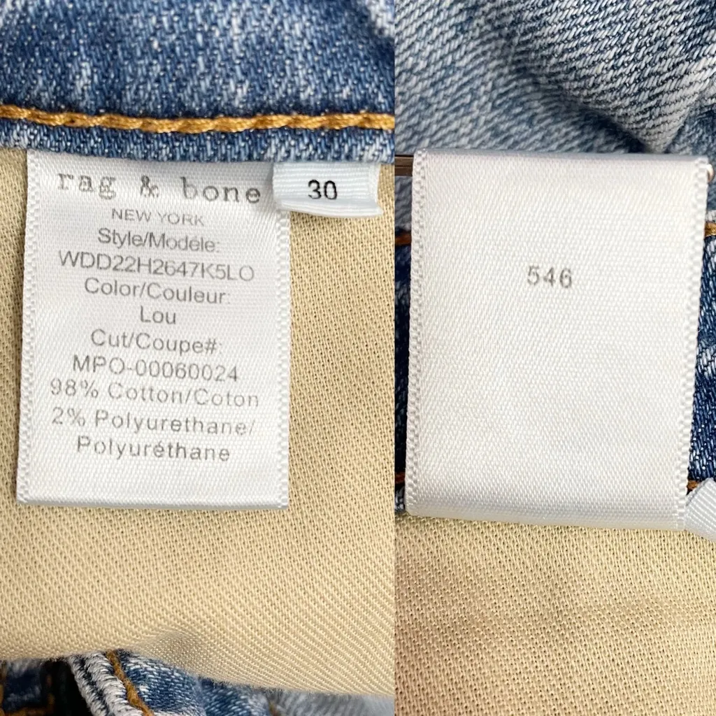 Rag & Bone Nina High Rise Ankle Cigarette Jeans Women’s Size 30 Lou Wash Raw Hem - Image 11
