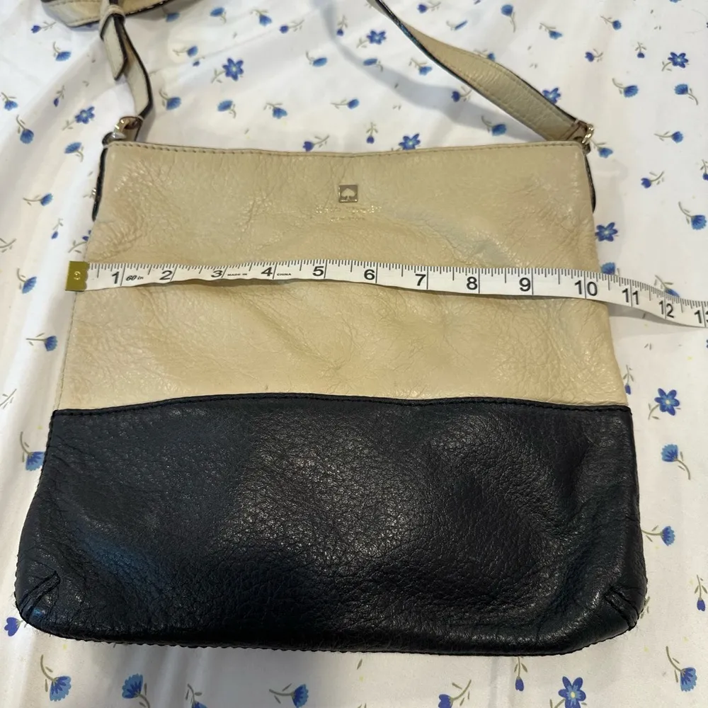 Kate Spade Tan Black Two Tone Colorblock Crossbody Leather Square Bag purse - Image 3
