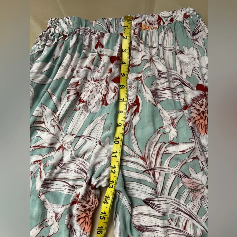 Eloise Pants Women 1 Mustard Yellow Grey Floral Print Smocked Elastic‎ Cotton Gray Size XS - Image 12