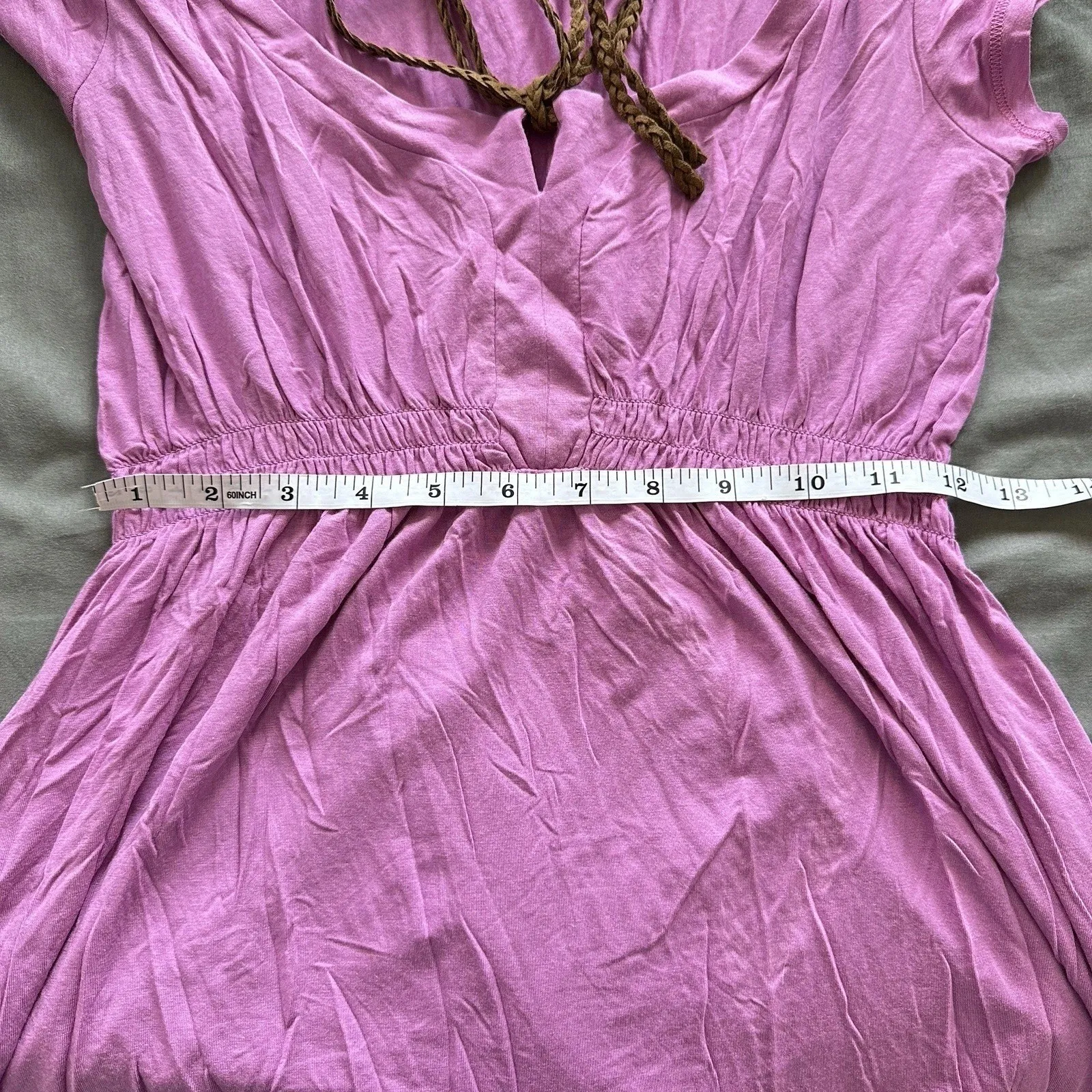 VTG Moda International Pink Baby Doll Dress Soft Modal Tie Front Size M‎ Y2K Size M - Image 12
