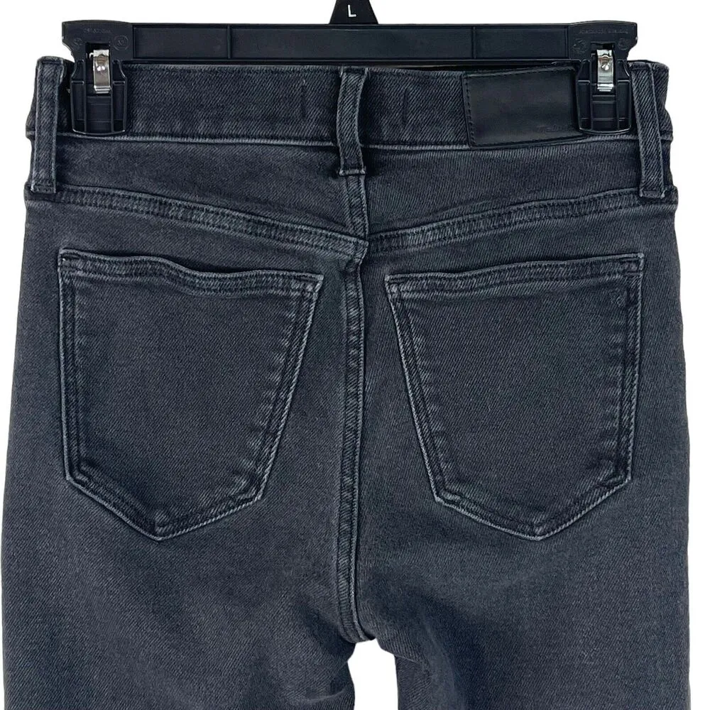 Madewell SZ 26 Cali Demi-Boot Jeans Mid-Rise Stretch Pockets Zip-Fly Gray - Image 4
